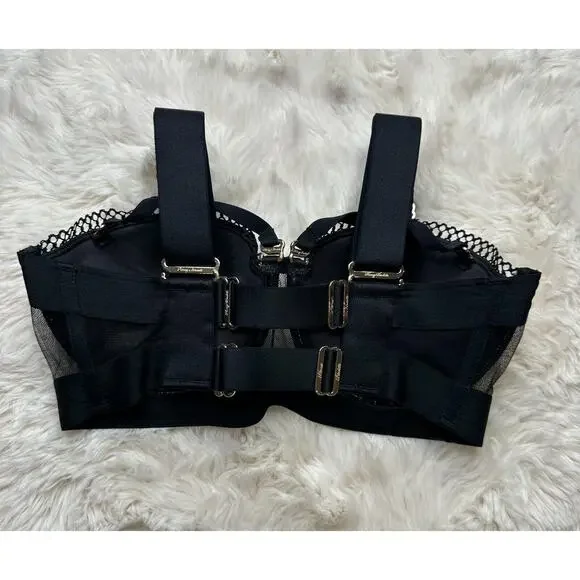 Honey Birdette VIENNA🖤 Black Gold Push Up Bra 32D - Picture 3 of 5